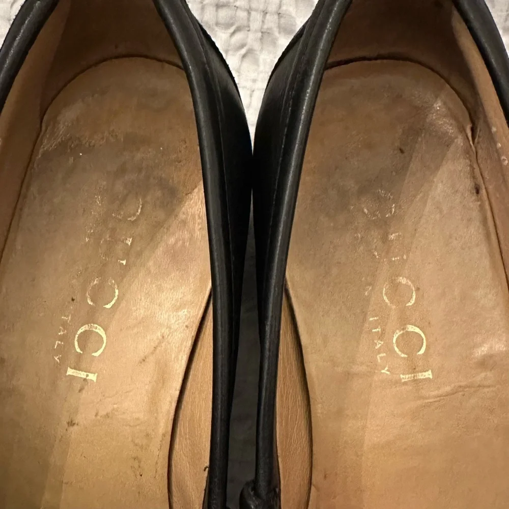 Gucci Men’s 1953 Horsebit Leather Loafers Black Gold Size 10 D